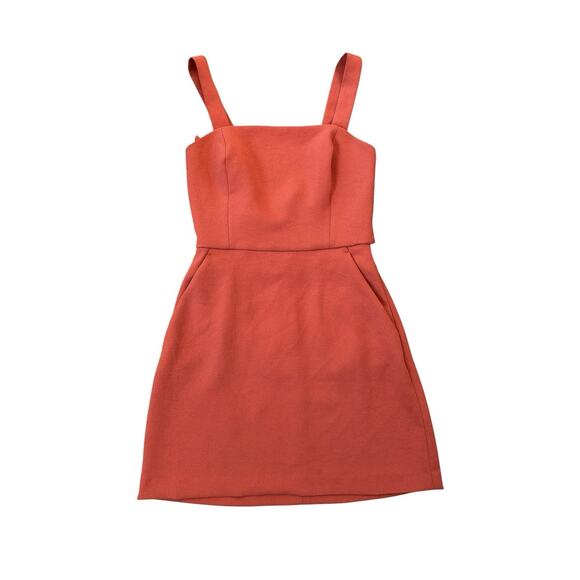 Aritzia Wilfred Ecoulement Tie Cut Out Peep Back Mini Dress Orange Womens Size 2 - Picture 2 of 11